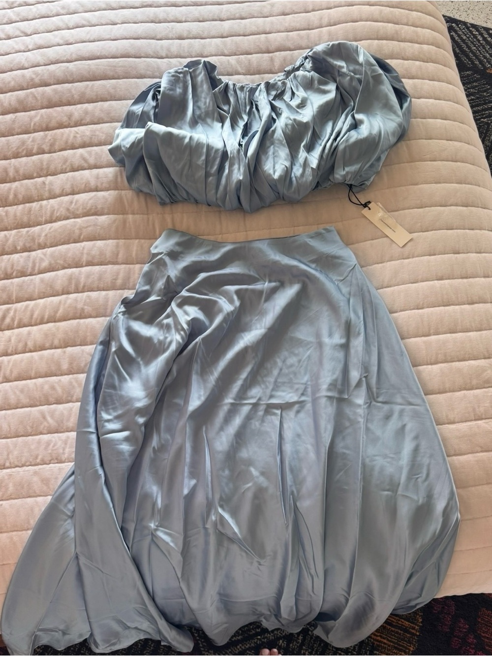 Commense Light Blue Flowing Maxi Skirt - Picture 2 of 2